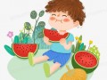 男孩吃瓜图片,男孩夏日吃瓜图鉴