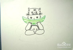 吃瓜男孩绘画,描绘当代少年生活的趣味画卷